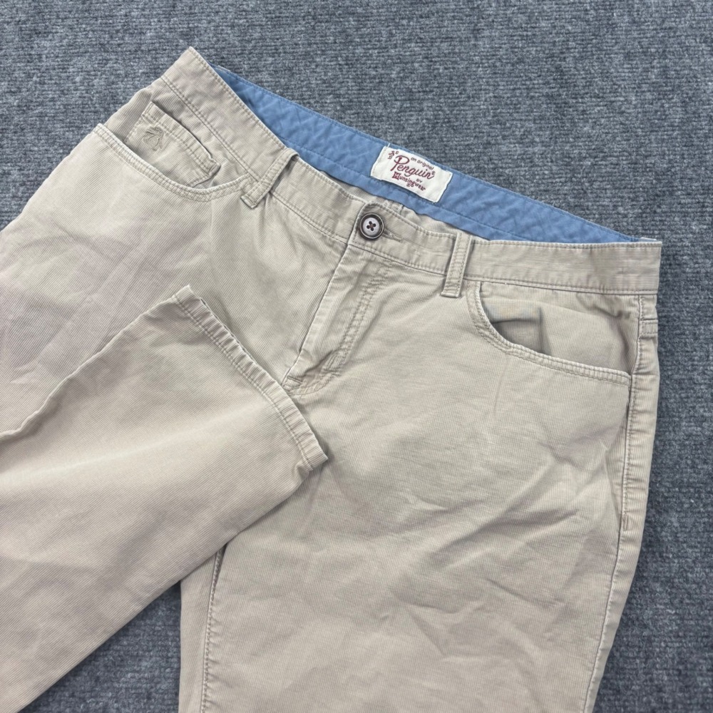 Original Penguin Munsingwear Corduroy Pants 34W x 32L Tan Khaki Straight Leg Men